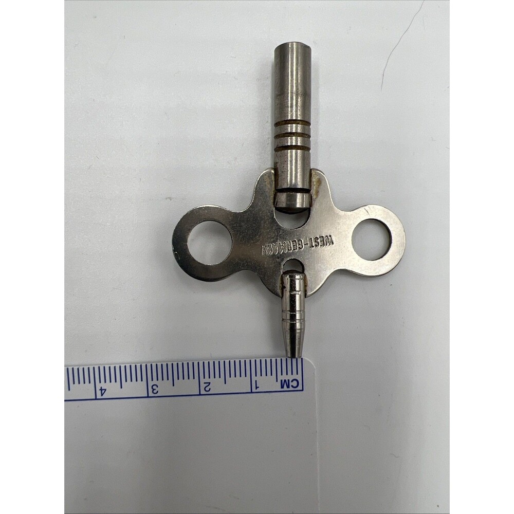 Antique Clock Key West Germany Double End Clock Wind Up Key 54380 - Picture 7 of 7